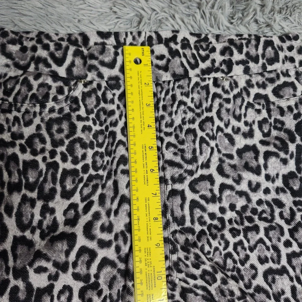 Michael Kors Jegging Legging Pants Large Leopard Print Gray Black Skinny Pull On